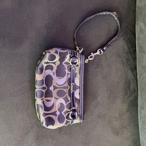 Coach wristlet navy blue